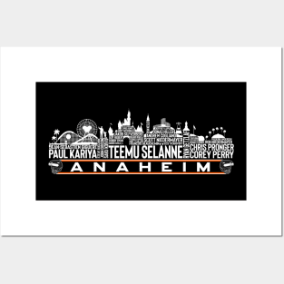 Anaheim Hockey Team All Time Legends, Anaheim City Skyline Posters and Art